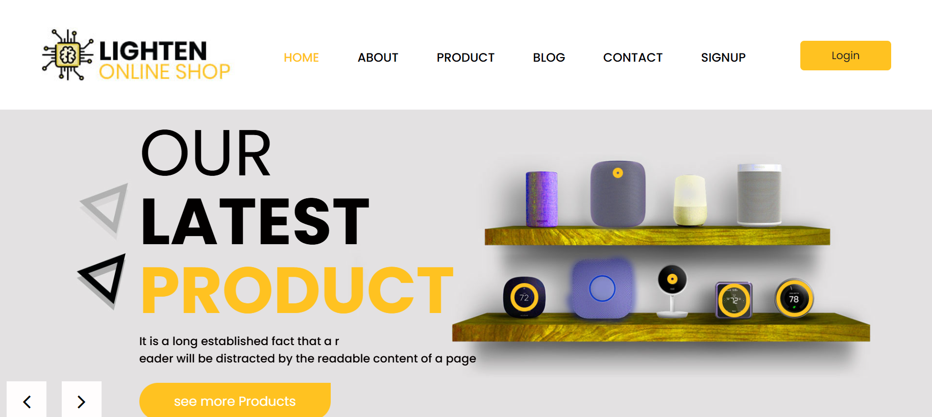 Lighten Shop service website preview